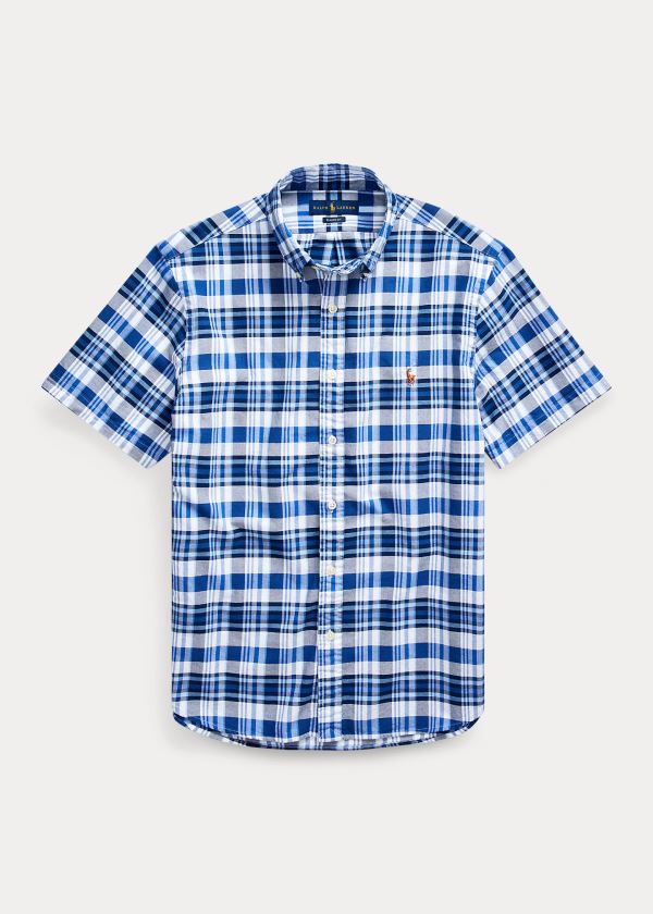 Polo Ralph Lauren Classic Fit Plaid Oxford Skjorte Herre Danmark (QUFLN6743)